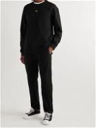 Fendi - Tapered Logo-Jacquard Cotton-Blend Jersey Sweatpants - Black