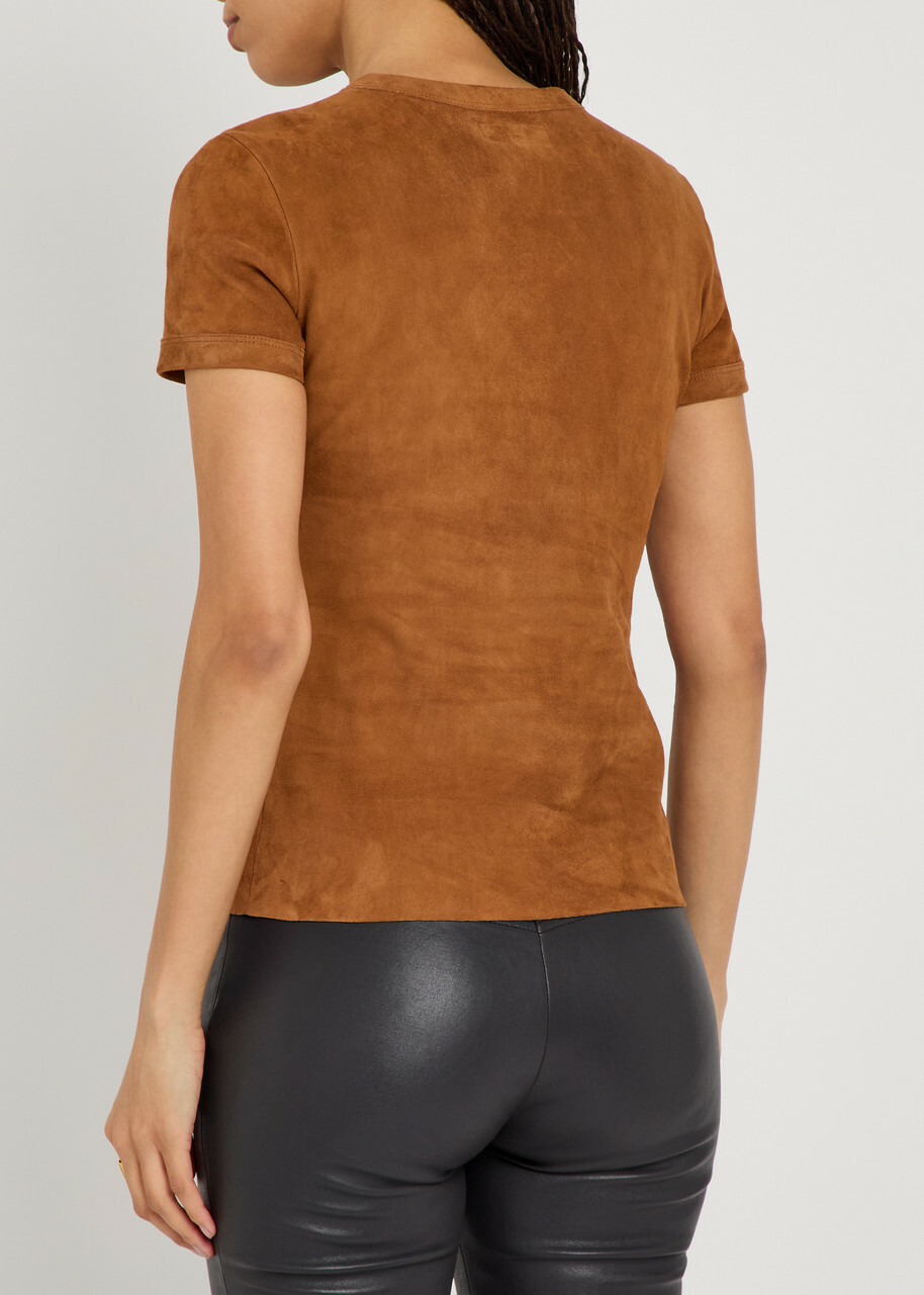Stouls Stouls 05 Stretch-suede T-shirt Tan