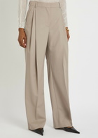 Stella Mccartney Pleated Straight-leg Trousers Grey