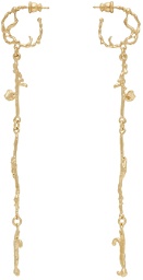 Lemaire Gold Short Twig Creole Earrings