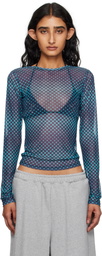 Miaou Blue Long Sleeve T-shirt