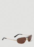 Oval Frame Sunglasses in Gold