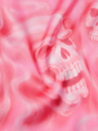 Stockholm Surfboard Club - Harvest Skull Printed Satin Shirt - Pink