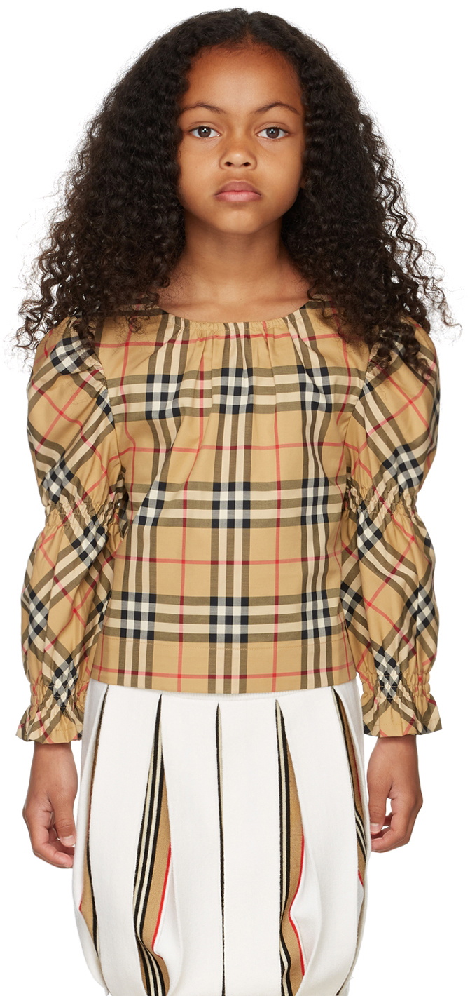 Burberry Gabi Kids Girls T Shirt In Beige