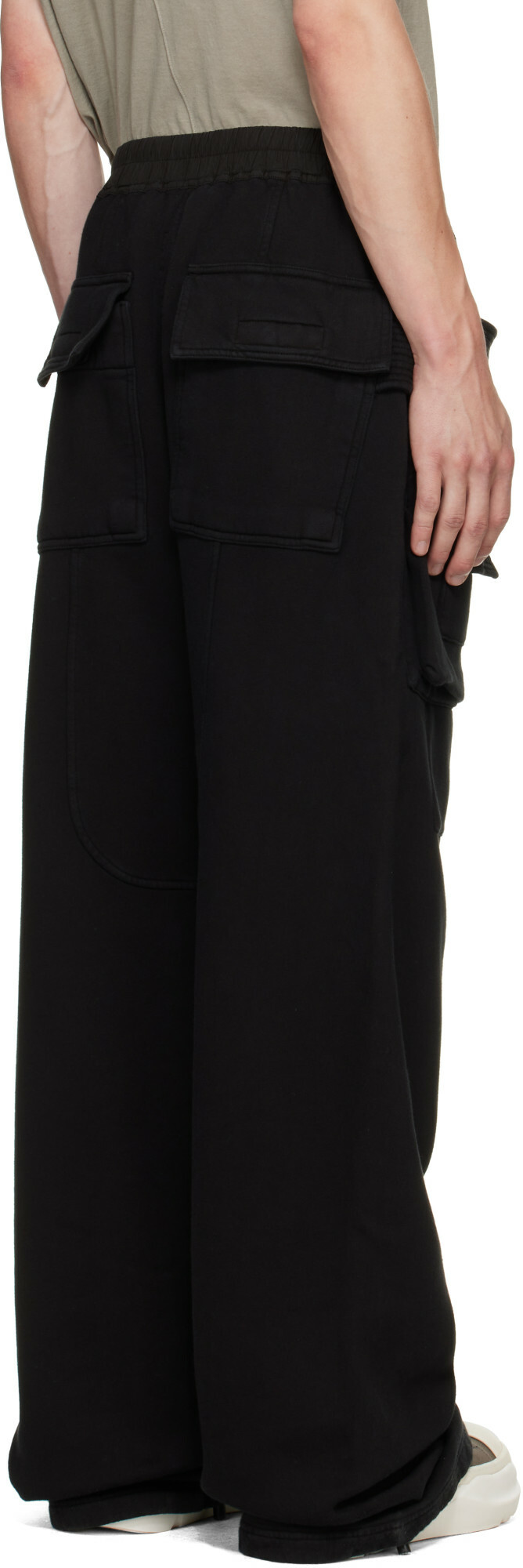 Rick Owens DRKSHDW Black Tower Creatch Wide Cargo Lounge Pants