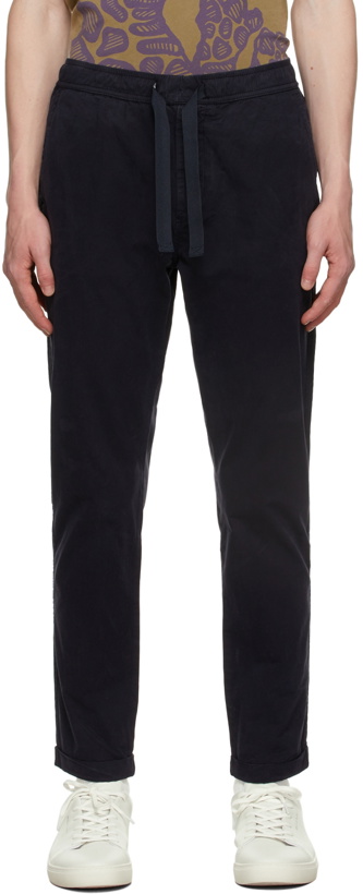 Photo: PS by Paul Smith Navy Cotton Drawstring Trousers
