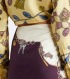 Versace Printed sill twill wrap skirt