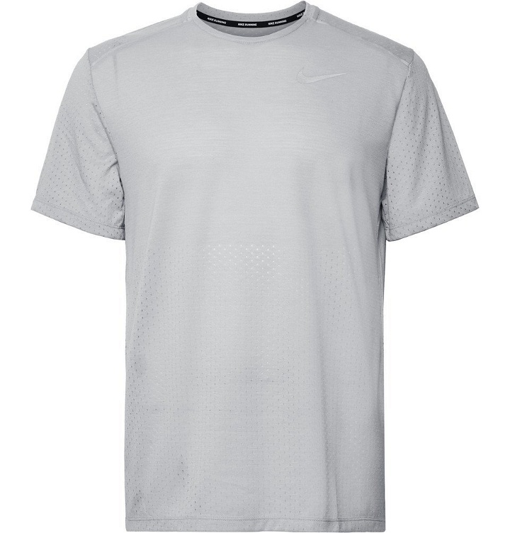 Photo: Nike Running - Rise 365 Perforated Breathe Dri-FIT T-Shirt - Men - Light gray