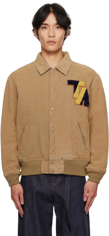 Photo: Toga Virilis Beige Flocked Denim Jacket