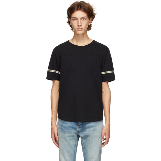 Photo: Saint Laurent Black 50s Signature Destroyed T-Shirt