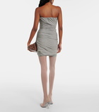 The Attico Ruched strapless jersey minidress