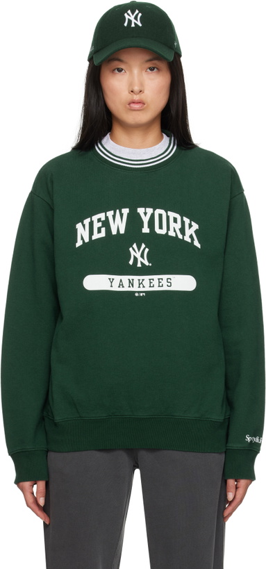 Photo: Sporty & Rich Green '47 Edition Yankees League Crewneck Sweater