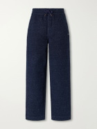 LOEWE - Wide-Leg Cotton-Blend Terry Drawstring Trousers - Blue