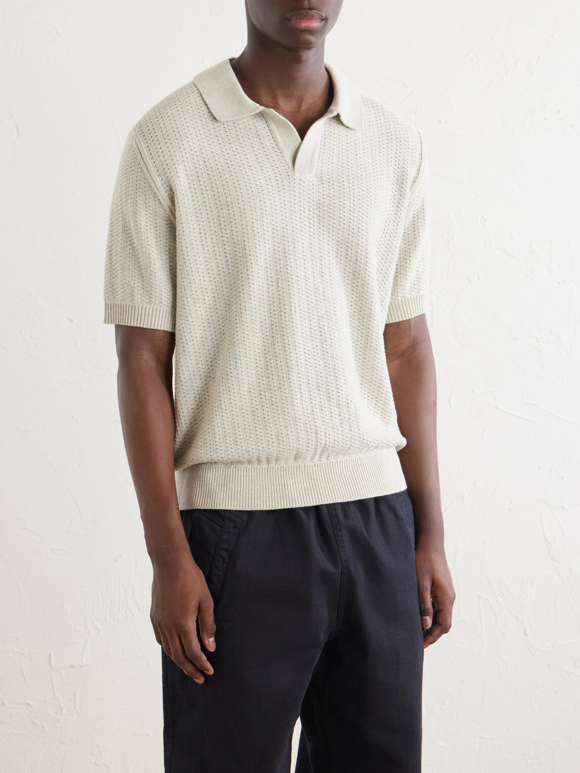 Sunspel - Vintage Cotton-Mesh Polo Shirt - Neutrals