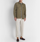 Drake's - Slub Linen Overshirt - Green