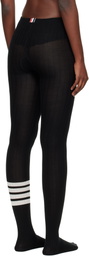Thom Browne Black Opaque Rib 4-Bar Tights