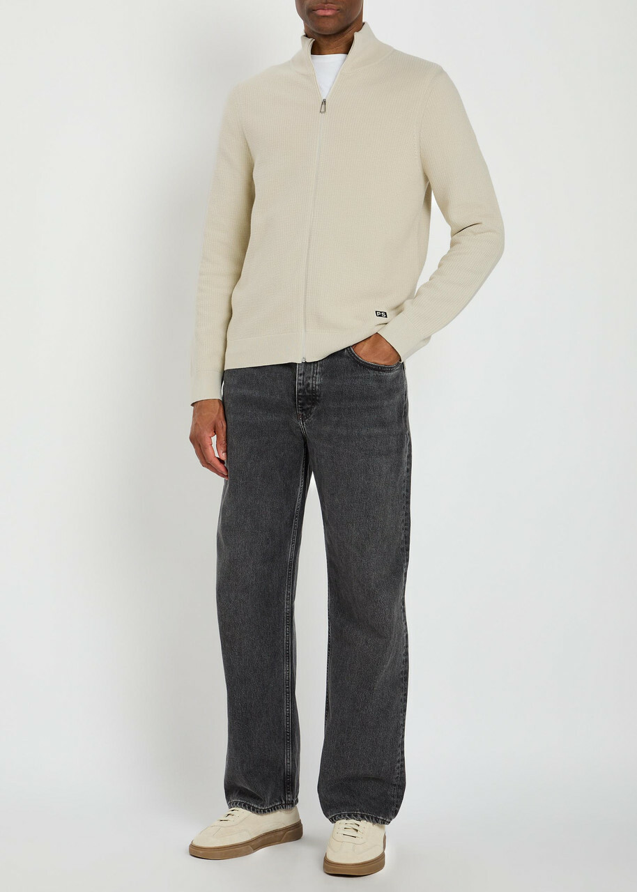 PS Paul Smith Waffle-knit Cotton Cardigan Ecru