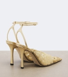 Jimmy Choo Faiz metallic lace slingback pumps
