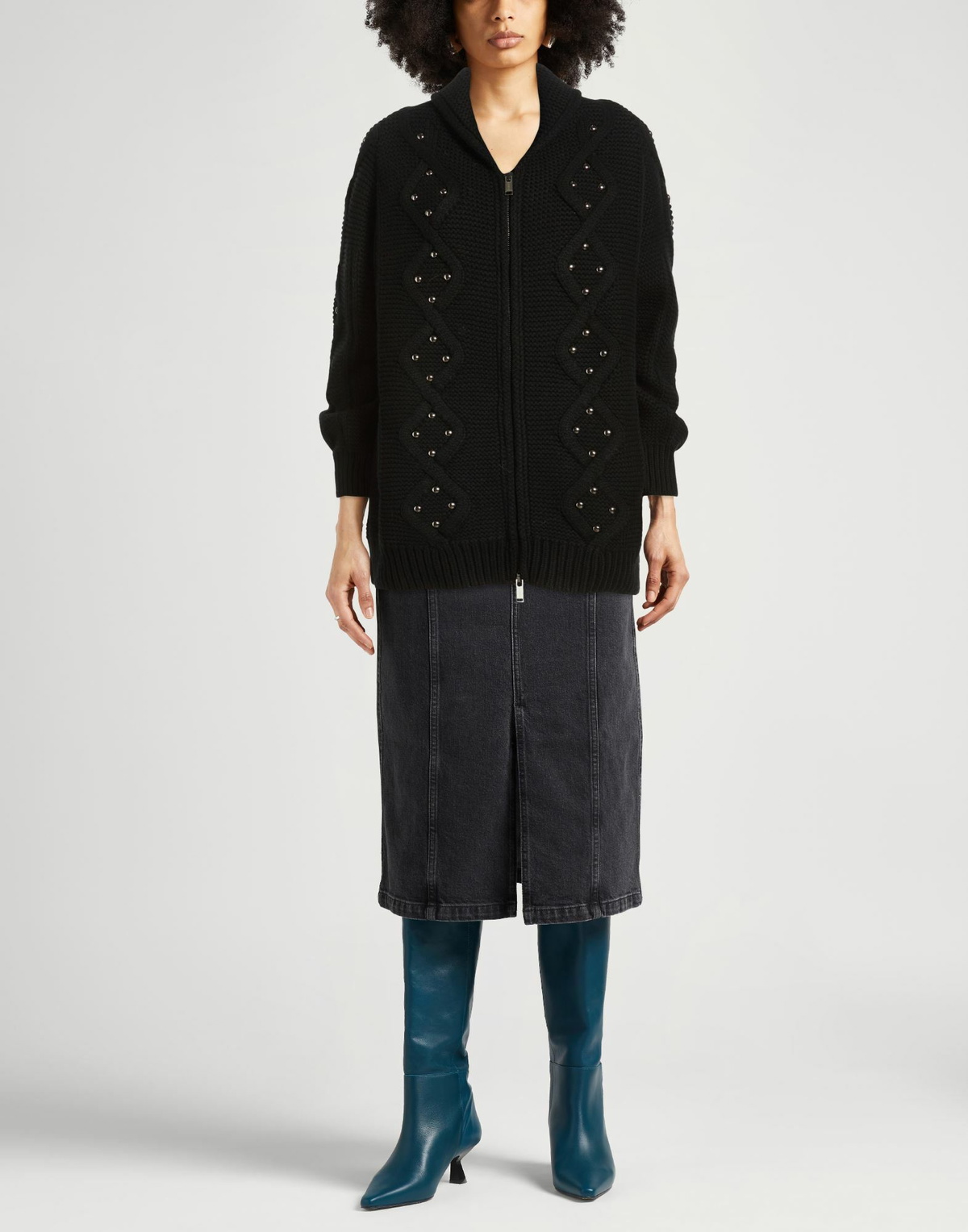 Laneus Womens Cardigan in Black