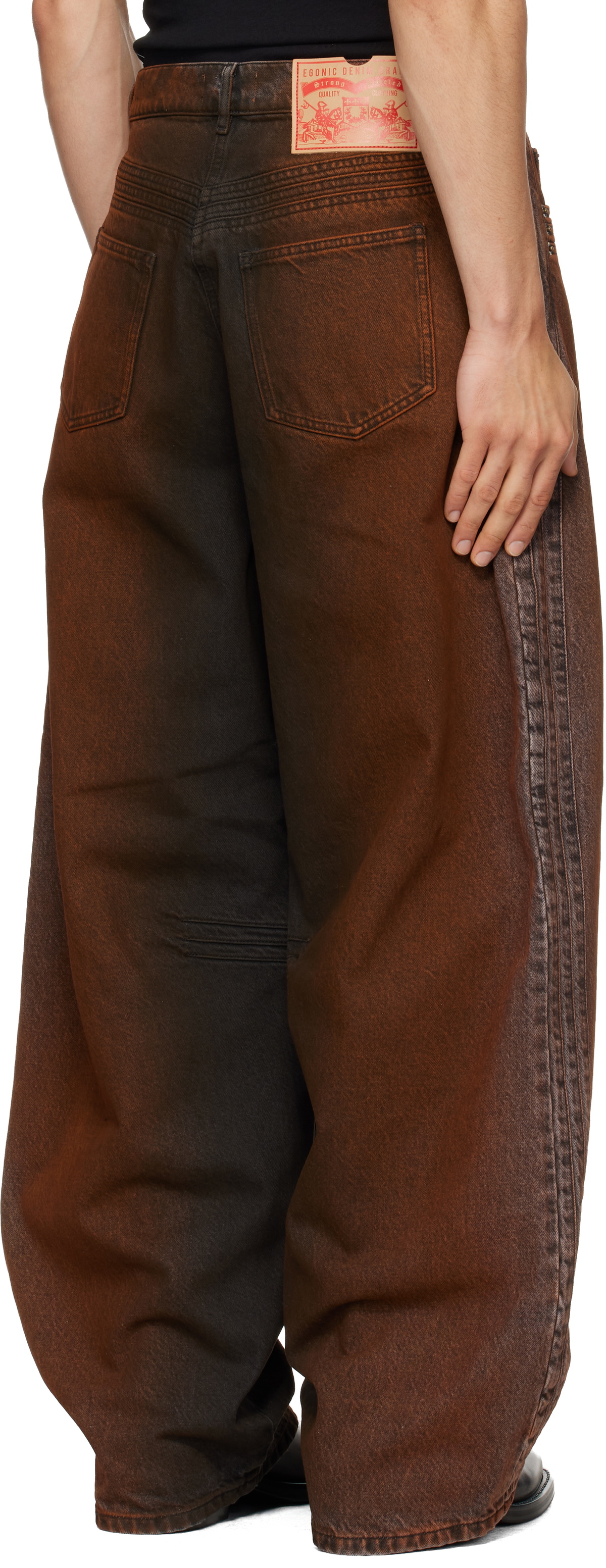 EGONlab Black & Orange Overscaled Jeans