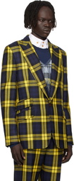 Vivienne Westwood Navy & Yellow One Button Blazer