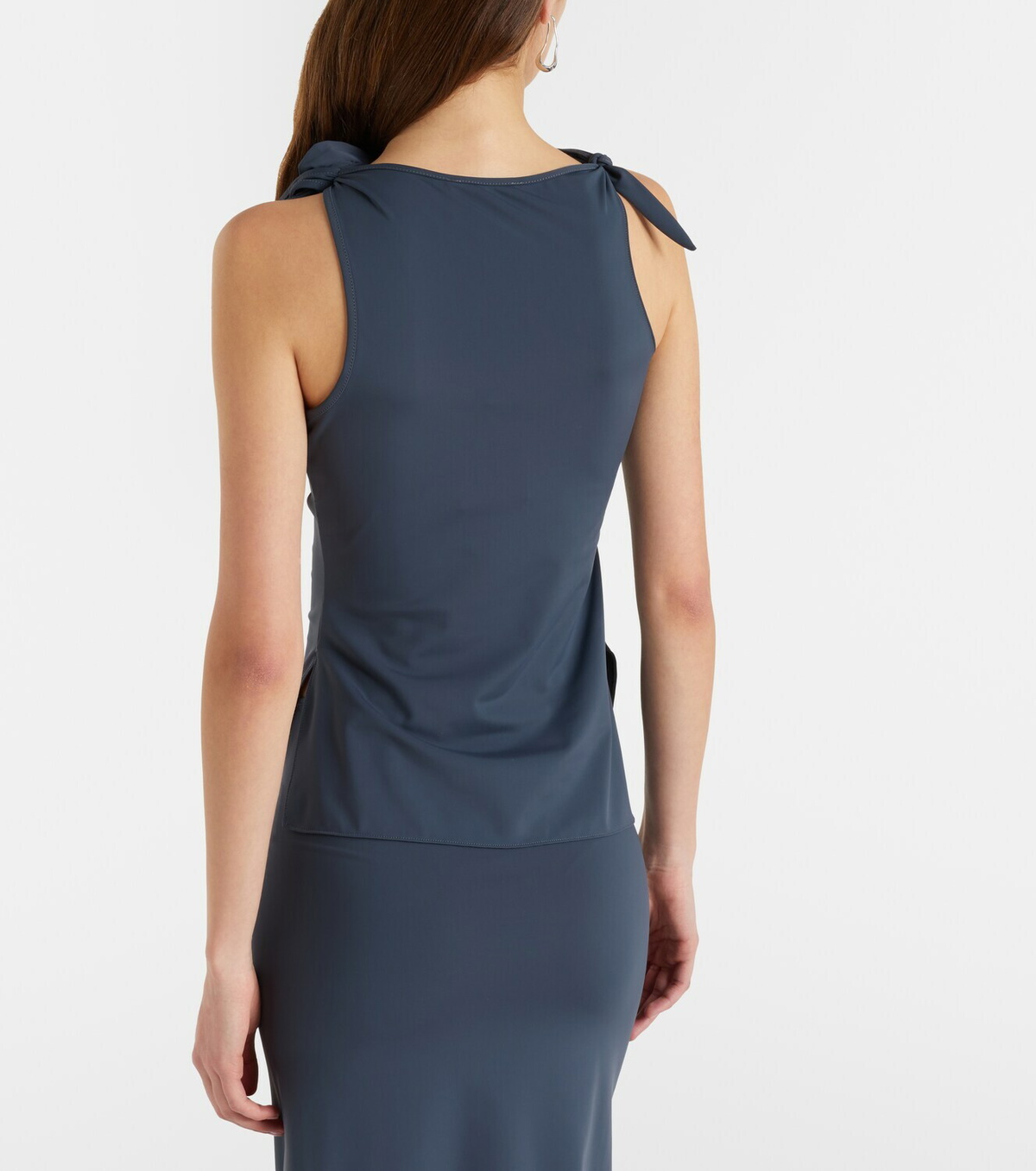 Coperni Floral-appliqué gathered jersey top