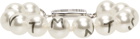 VTMNTS Silver & White Pearl Chain Barcode Bracelet