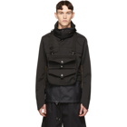 Junya Watanabe Black Laminated Water-Repellant Jacket