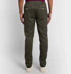 Altea - Navy Dumbo Slim-Fit Linen-Blend Twill Trousers - Green
