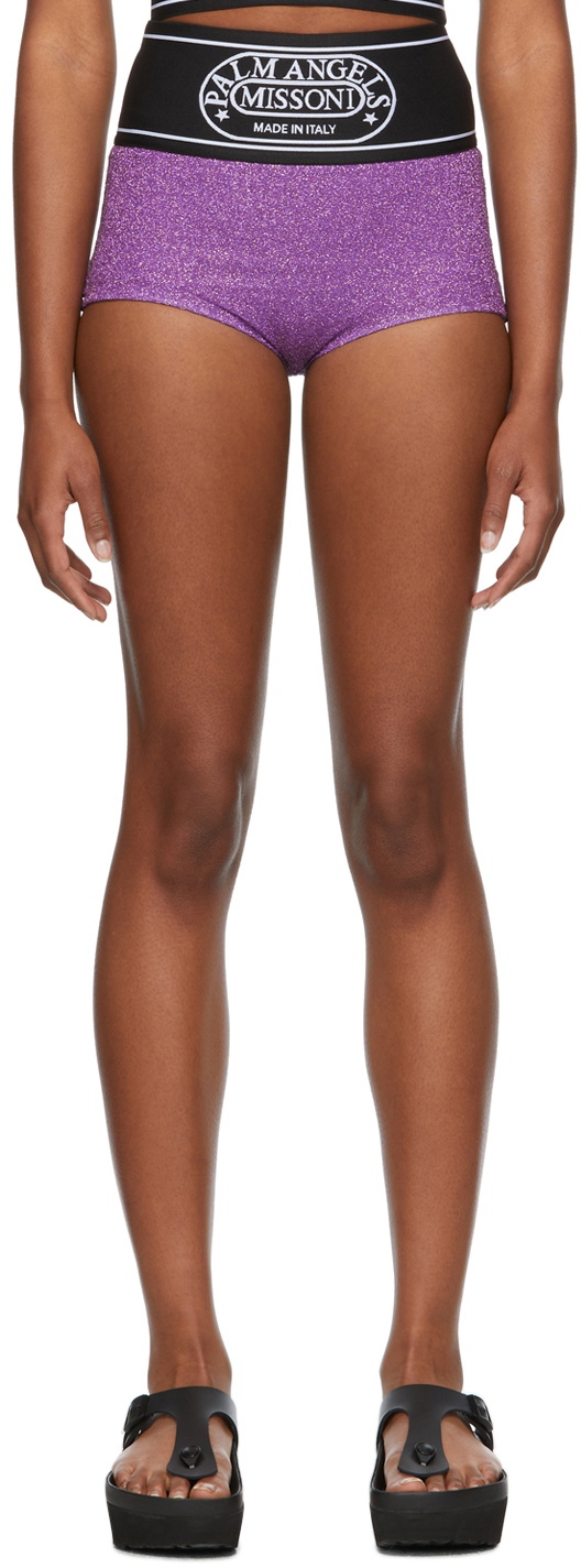 Palm Angels Purple Missoni Edition Lurex Culotte Shorts