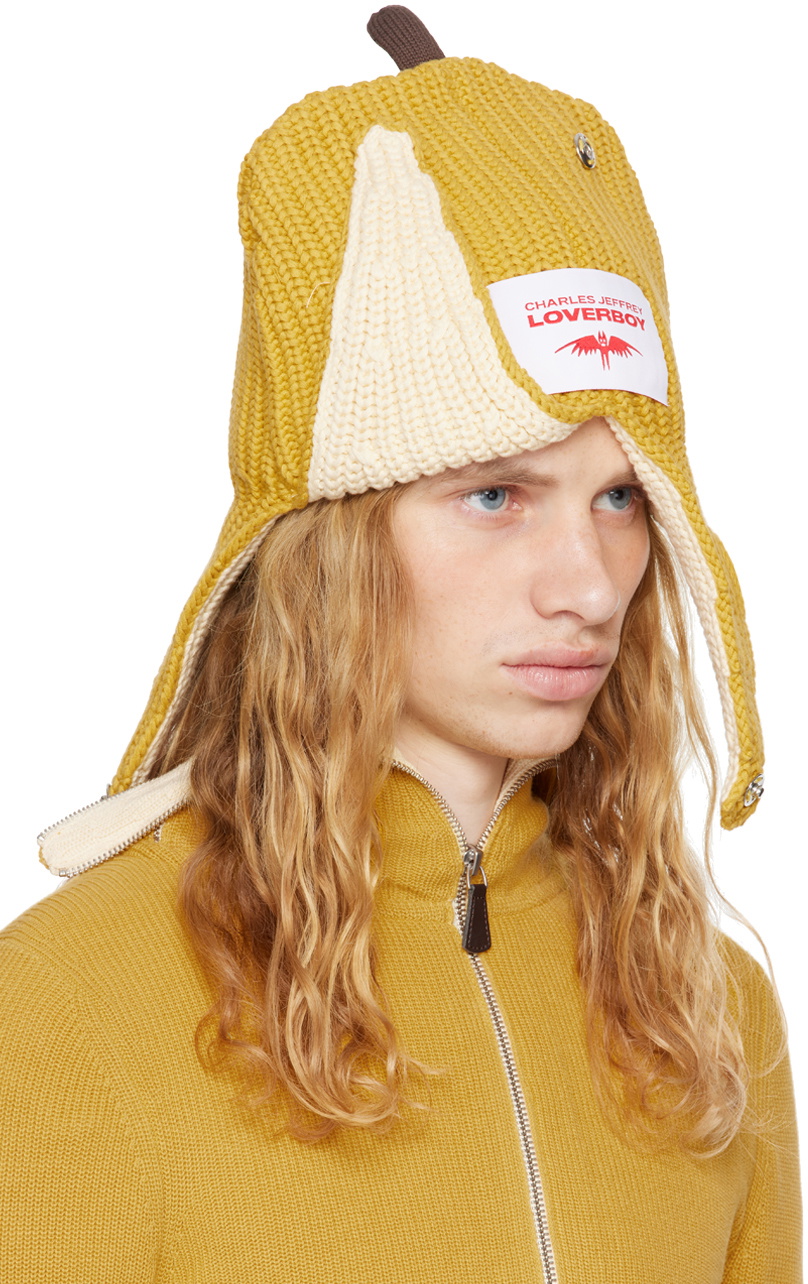 Charles Jeffrey LOVERBOY Yellow Chunky Banana Beanie Charles