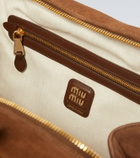 Miu Miu Logo suede tote bag