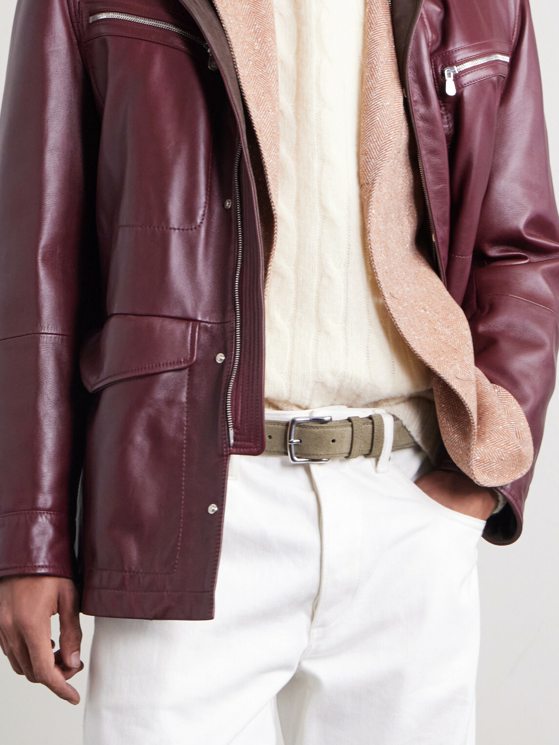 George Cleverley - 3cm Suede Belt - Brown