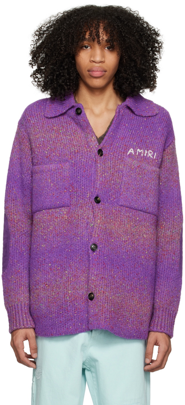 AMIRI Purple Space Dye Cardigan Amiri