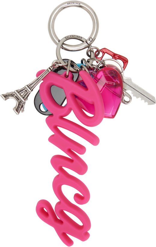 Photo: Balenciaga Pink & Silver Charm Hourglass Soft Big Souvenirs Keychain