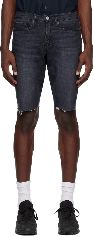 Photo: FRAME Black 'L'Homme Cut Off' Denim Shorts