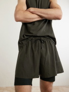 On - Post Archive Faction Zero 2-in-1 Stretch-Jersey and Mesh Running Shorts - Black