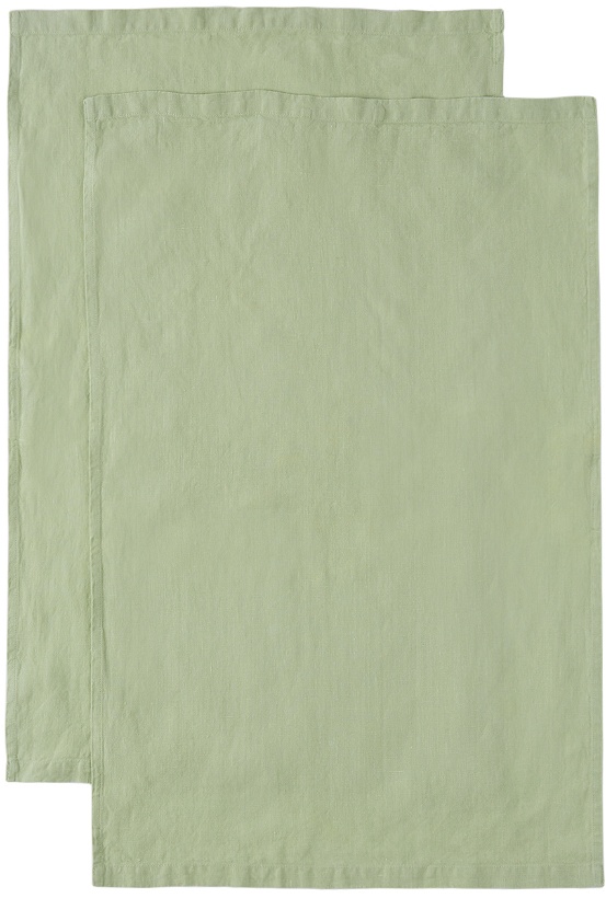 Photo: Tekla Two-Pack Green Linen Glass Towel