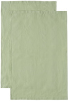 Tekla Two-Pack Green Linen Glass Towel