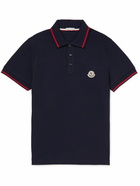 Moncler - Logo-Appliquéd Cotton-Piqué Polo Shirt - Blue