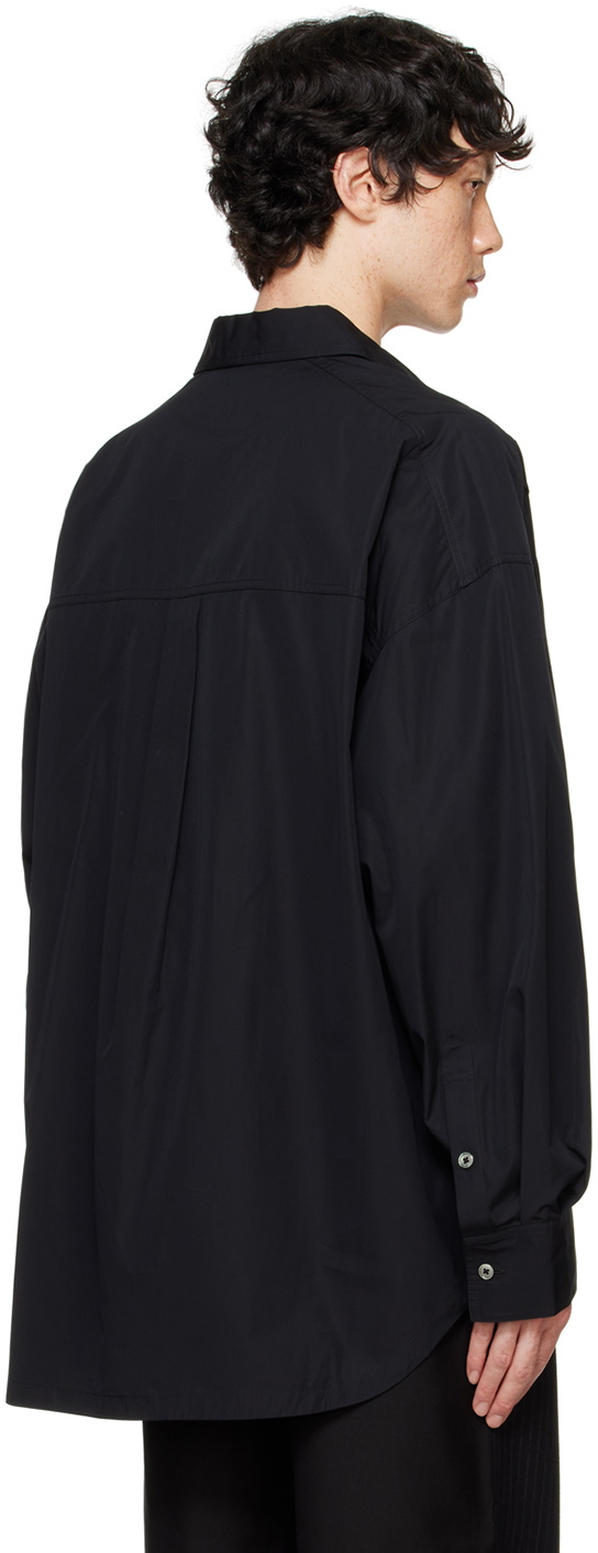 Feng Chen Wang Black Pleated Shirt