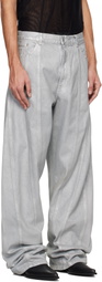 Mugler Blue Oversized Spiral Jeans