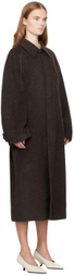 UMBER POSTPAST Brown Wool Raglan Long Coat