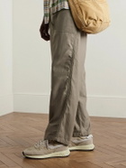 Autry - Reelwind Low Cracked-Leather Trimmed Suede and Shell Sneakers - Brown