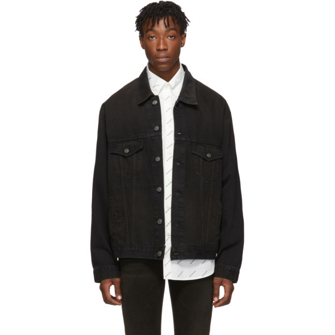 Photo: Balenciaga Black Denim Signature Big Fit Jacket