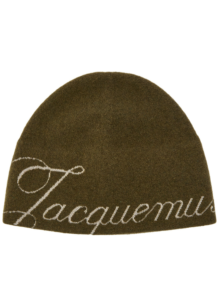 JACQUEMUS ロゴ　ビーニー Jacquemus - Logo-Embroidered Brushed-Knit Balaclava - Pink Jacquemus