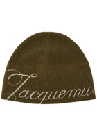 Jacquemus Le Bonnet Atelier Logo-intarsia Wool-blend Beanie - Khaki - One Size