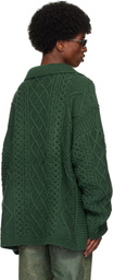 GUESS USA Green Cable Sweater