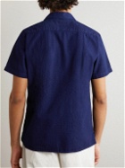 Oliver Spencer - Riviera Indigo-Dyed Cotton-Seersucker Shirt - Blue