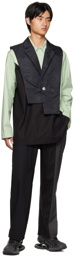 Feng Chen Wang Black Blazer Collar Waistcoat